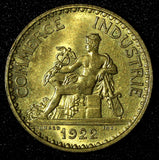 FRANCE 1922 1 Franc Chambers of Commerce aUNC KM# 876  (27 682)