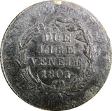 Italian States VENICE Francis II Silver 1801 2 Lire Deep Toned KM# 785 (23 496)