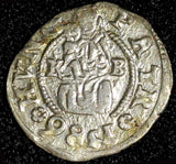 Hungary Rudolf II (1576-1608) Silver 1586 K-B Denar Crowned Madonna MB# 260 (1)