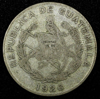 GUATEMALA Silver 1926  1/4 Quetzal Royal British Mint KM# 243.1 (24 669)