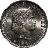 Switzerland 1944 B 20 Rappen NGC MS64  KM# 29a (014)