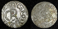 Livonia Riga CARL XI of Sweden (1660-1697)Silver 1662 Solidus,Schilling KM#55(8)