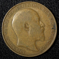 Great Britain Edward VII Bronze 1908 1/2 Penny KM# 793.2 (28 291)