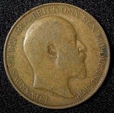 Great Britain Edward VII Bronze 1908 1/2 Penny KM# 793.2 (28 291)
