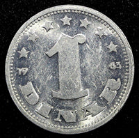 Yugoslavia Aluminum 1963 1 Dinar 1 Year Type SFR legend BU KM# 36 (24 546)