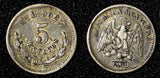 MEXICO Silver 1890 Mo M 5 Centavos Mexico City Mint Toned KM# 398.7 (28 433)