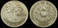 GUATEMALA Copper-Nickel 1969  5 Centavos Large date KM# 266.1 (24 555)