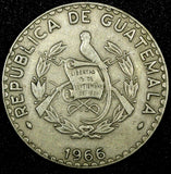 GUATEMALA Copper-Nickel 1966 25 Centavos Toned KM# 268 (24 654)