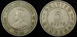 British Honduras George V Copper-Nickel 1936 5 Cents Mintage-60.000 KM# 16 (83)