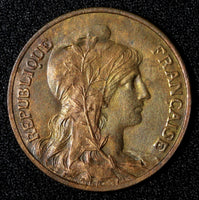 FRANCE  1898 10 Centimes 1st Year Type UNC  Nice Toned KM# 843 (28 014)