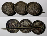 Austria Silver Pin,Brooch 1872 10 Kreuzer (3 Coins) 5.95g. KM# 2206 (29 060)