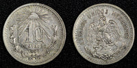 Mexico ESTADOS UNIDOS MEXICANOS Silver 1906 M 10 Centavos KM#428 (27 295)