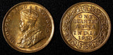 India-British George V  1930 (C) 1/4 Anna Calcutta BU RED TONED KM# 512 (27 733)