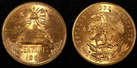 MEXICO  Bronze 1964 Mo 20 Centavos Red Toned GEM BU KM# 440 (27 372)