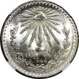 Mexico ESTADOS UNIDOS MEXICANOS Silver 1944 M 1 Peso NGC MS67 GEM BU KM# 455 (1)