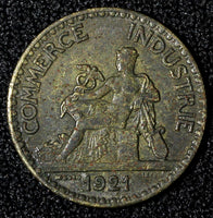 FRANCE Aluminum-Bronze 1921 50 Centimes KEY DATE KM# 884 (27 990)