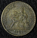 FRANCE Aluminum-Bronze 1921 50 Centimes KEY DATE KM# 884 (27 990)