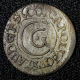 Sweden Livonia City of Riga Carl X Gustav Silver 1657 1 Solidus KM# 50 (27 752)