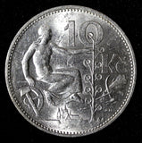 Czechoslovakia Silver 1931 10 Korun 30 mm HIGH GRADE KM# 15 (28 595)