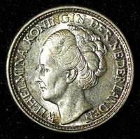 Curacao Wilhelmina Silver 1943 P 25 Cents Philadelphia Mint UNC  KM# 38 (28 133)