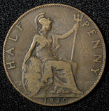 Great Britain George V Bronze 1920 1/2  Penny KM# 809 (28 292)