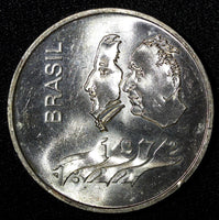 BRAZIL Silver 90% 1972 20 Cruzeiros 150th Anniversary of Independence KM# 583(7)
