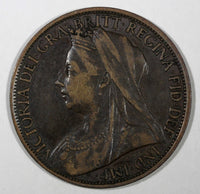 Great Britain Victoria Bronze 1901 1 Penny 30.8 mm Last Year KM# 790  (28 189)