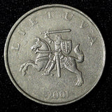 Lithuania Copper-Nickel 2001 1 Litas Horserider KM# 111 (27 972)