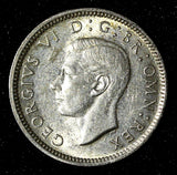 Great Britain George VI Silver 1943 6 Pence WWII Issue KM# 852 (28 468)