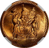 Rhodesia Bronze 1970 1/2 Cent NGC MS64 RD FULL RED KM# 9 (004)