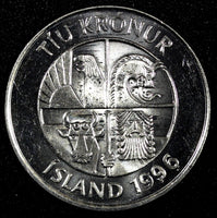 ICELAND 1996 5 Krónur Dolphins Magnetic GEM BU KM# 28a RANDOM PICK (1 COIN ) (9)