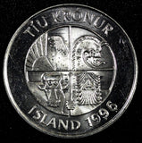 ICELAND 1996 5 Krónur Dolphins Magnetic GEM BU KM# 28a RANDOM PICK (1 COIN ) (9)