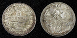 RUSSIA Nicholas I Silver 1853 SPB HI 5 Kopeks choice UNC Toned C# 163 (006)