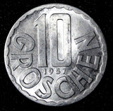 Austria Aluminium 1957 10 Groschen UNC KM# 2878 (29 047)