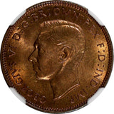 Great Britain George VI Bronze 1943 Farthing NGC MS64 RB KM# 843 (16)