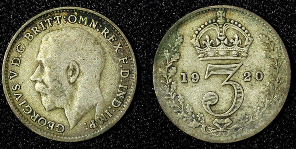 GREAT BRITAIN George V Silver 1920 3 Pence MAUNDY  KM# 813 (28 203)