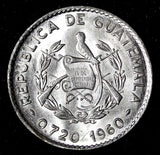 GUATEMALA Silver 1960 10 Centavos 1st Year Type ch.UNC Toned KM# 262 (27 826)