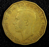 Great Britain George VI 1952 3 Pence  KM# 873 (24 182)