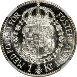 Sweden Gustaf V Silver 1929 G 1 Krona NGC MS65 Proof Like TOP GRADED KM#786.2(5)