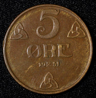 NORWAY Haakon VII Bronze 1951 5 Øre 27 mm  KM# 368 (27 619)