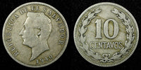 El Salvador Francisco Morazan 1940 10 Centavos Philadelphia BETTER DATE KM#130