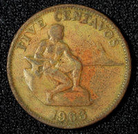 Philippines Brass 1963 5 Centavos KM# 187 (28 110)