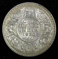 India-British George V Silver 1920 (C) Rupee Calcutta Mint KM# 524 (27 316)