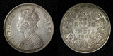 India-British Victoria Silver 1862 Rupee No Dots aUNC KM# 473 (27 555)