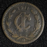 Mexico ESTADOS UNIDOS MEXICANOS Bronze 1911 Mo 1 Centavo Wide date KM# 415 (443)
