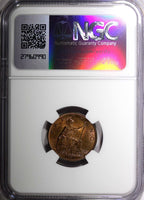 Great Britain George V (1910-1936) 1936 Farthing NGC MS64 RB LAST DATE KM#825(0)