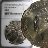 SAMOA Tanumafili II 1974  $1.00 Tala NGC MS67 Mint-24,000 TOP GRADED KM# 19 (17)