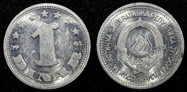 Yugoslavia Aluminum 1963 1 Dinar 1 Year Type SFR legend BU KM# 36 (24 546)