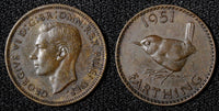 Great Britain George VI Bronze 1951 1 Farthing KM# 867  (28 206)