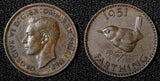 Great Britain George VI Bronze 1951 1 Farthing KM# 867  (28 206)